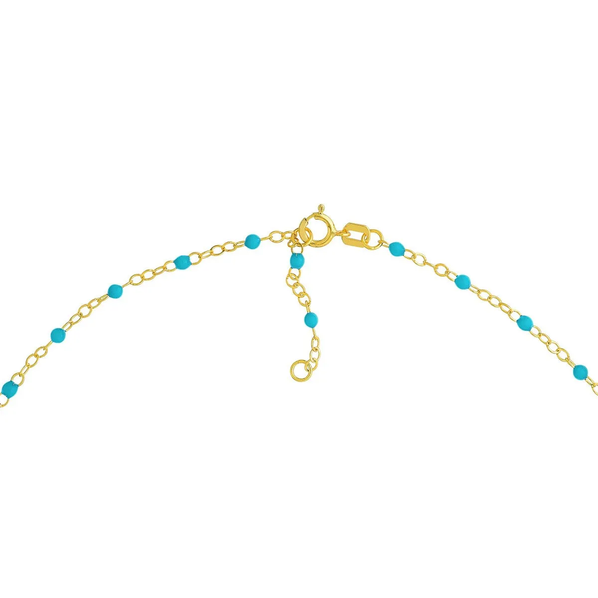 10KT Gold & Turquoise Beaded Anklet