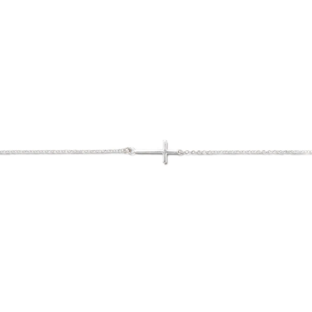 11"   1" Sideways Cross Anklet