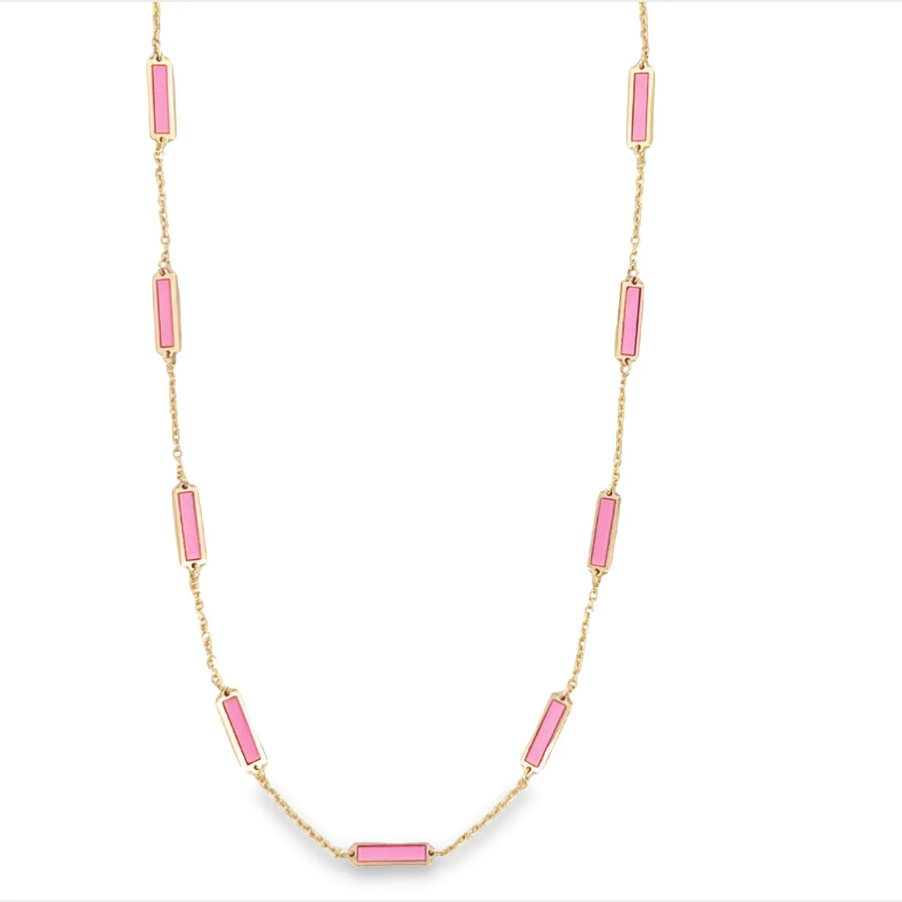 14K Enamel Bar Necklace