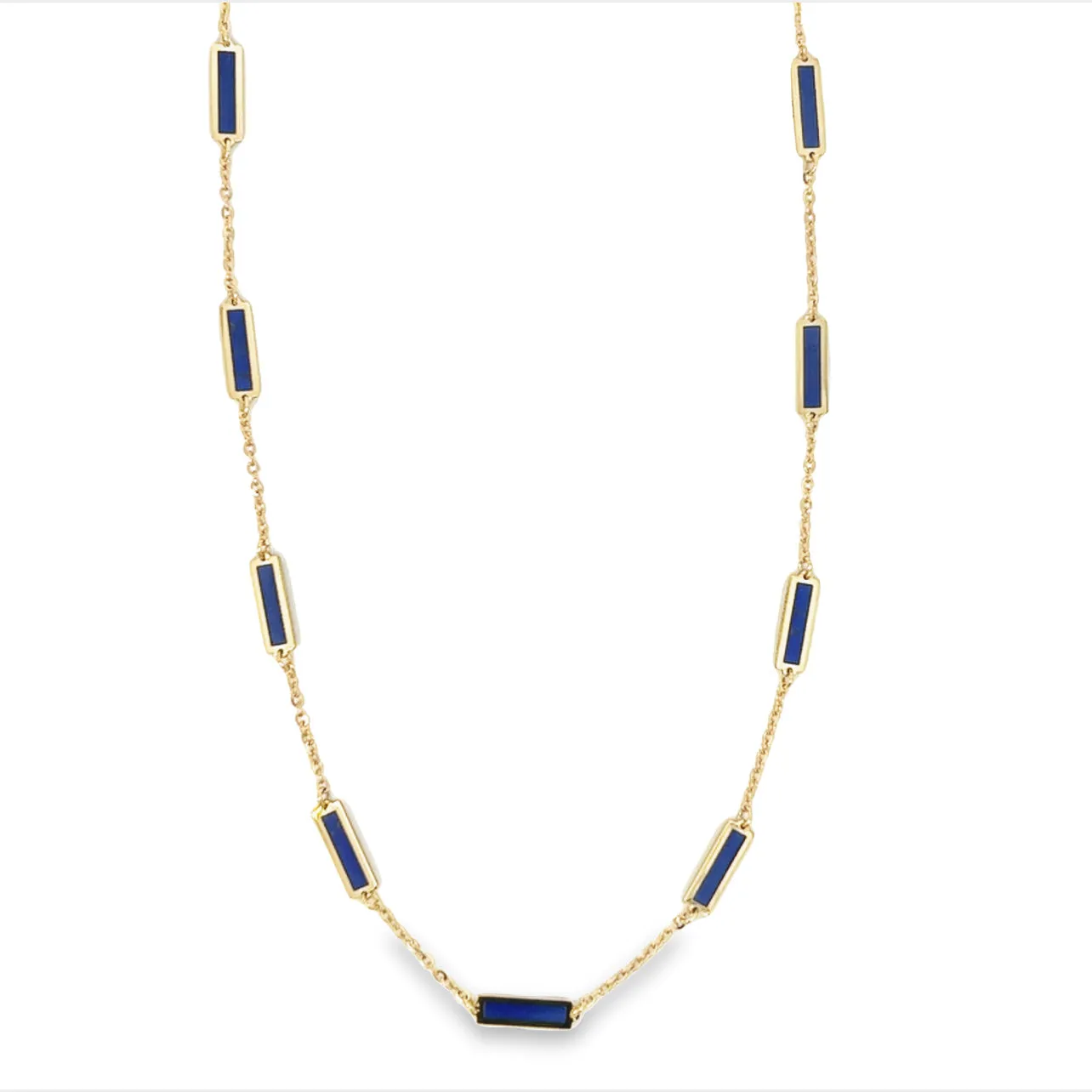 14K Enamel Bar Necklace