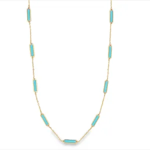 14K Enamel Bar Necklace