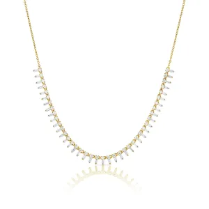 14k Gold & Diamond Baguette Choker Necklace - 1.30ct