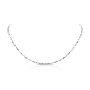 14k Gold & Diamond Choker Tennis Necklace - 3.61ct