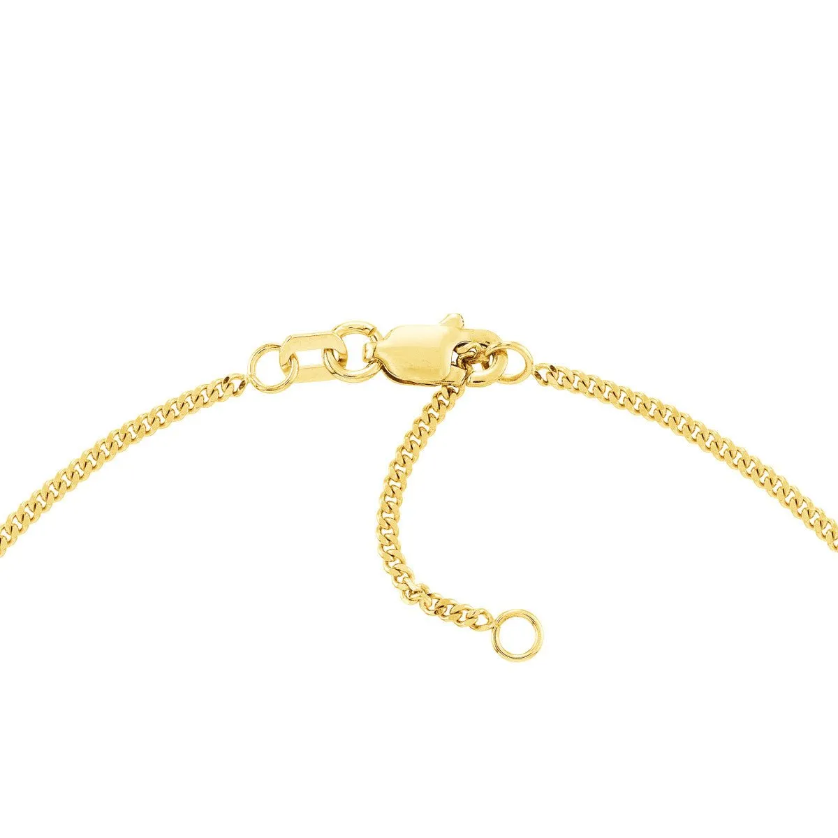 14K Gold Curb Chain Adjustable Anklet