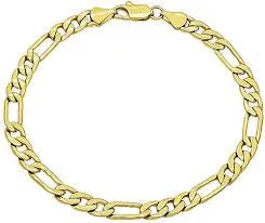 18 k gold plated figaro bracelet for mens