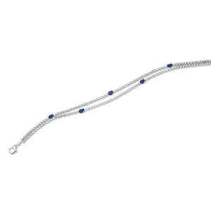 18ct White Gold 1.17ct Sapphire and 0.90ct Diamond Tennis Bracelet