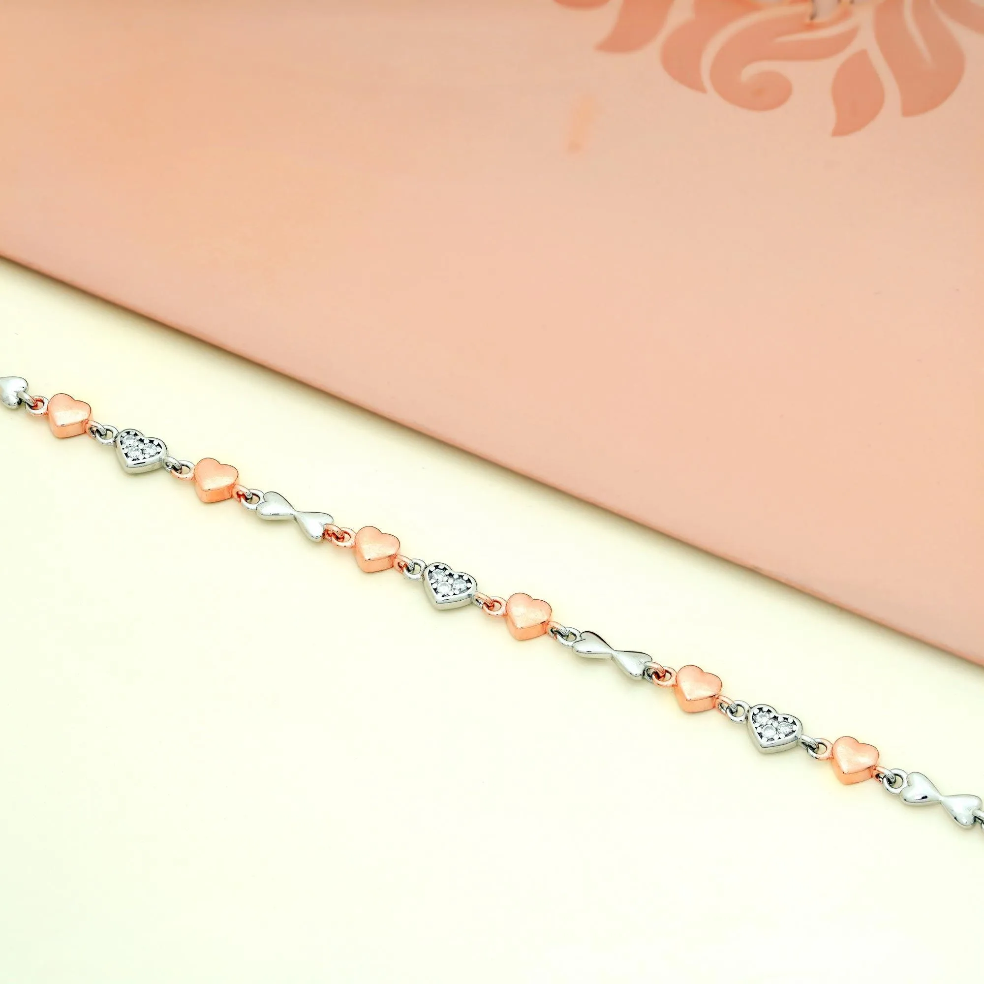 92.5 Sterling Silver Adaroble Heart Bracelet