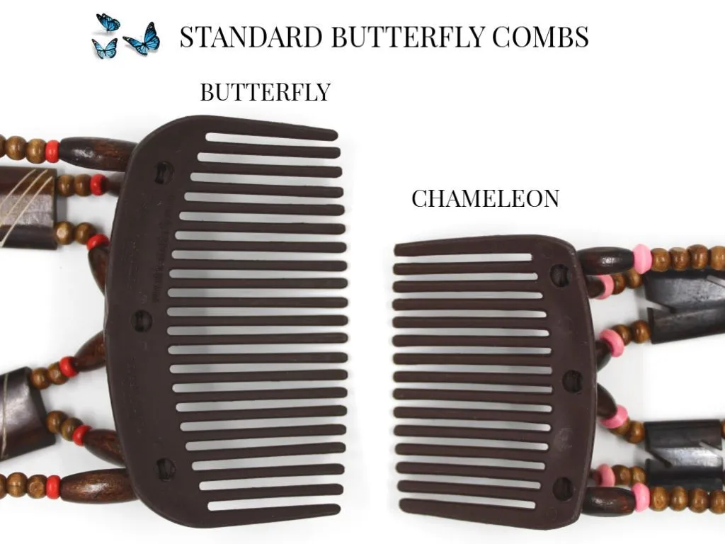 African Butterfly Hair Comb - Dupla Brown 121