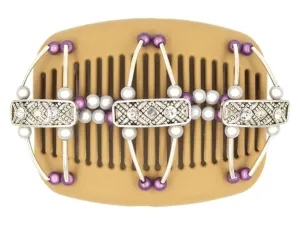 African Butterfly Hair Comb - Flowers Blonde 33