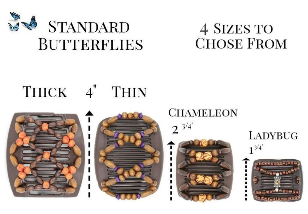 African Butterfly Hair Comb - Stones & Bones Brown 86