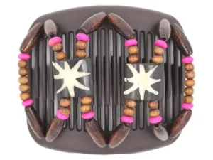 African Butterfly Hair Comb - Stones & Bones Brown 86