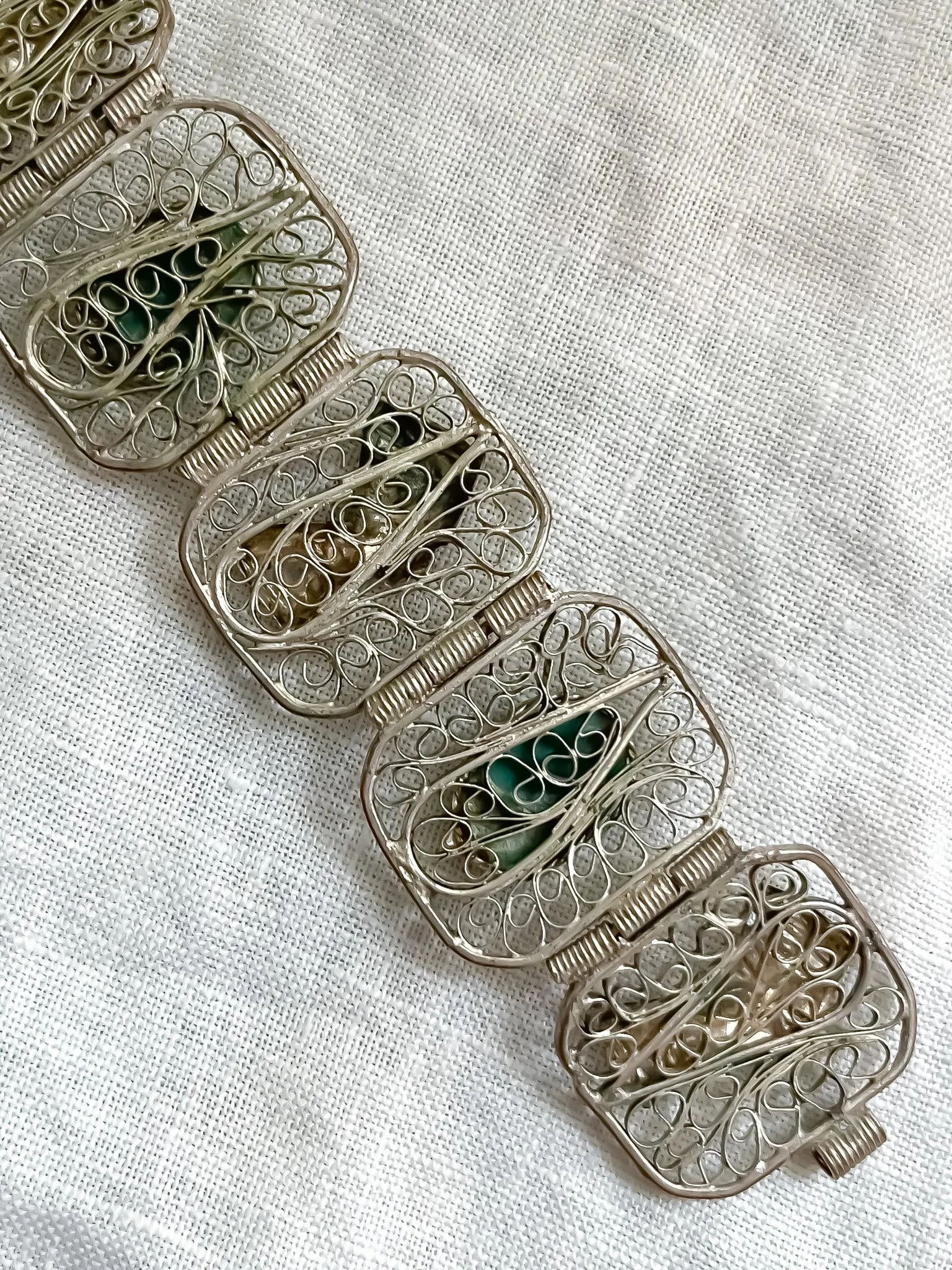 Amazing 1920's Egyptian Revival Nefertiti & Scarab Beetle Bracelet