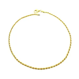 Ankle Bracelet: Gold Vermeil 'Rope' Chain  (AG4008)