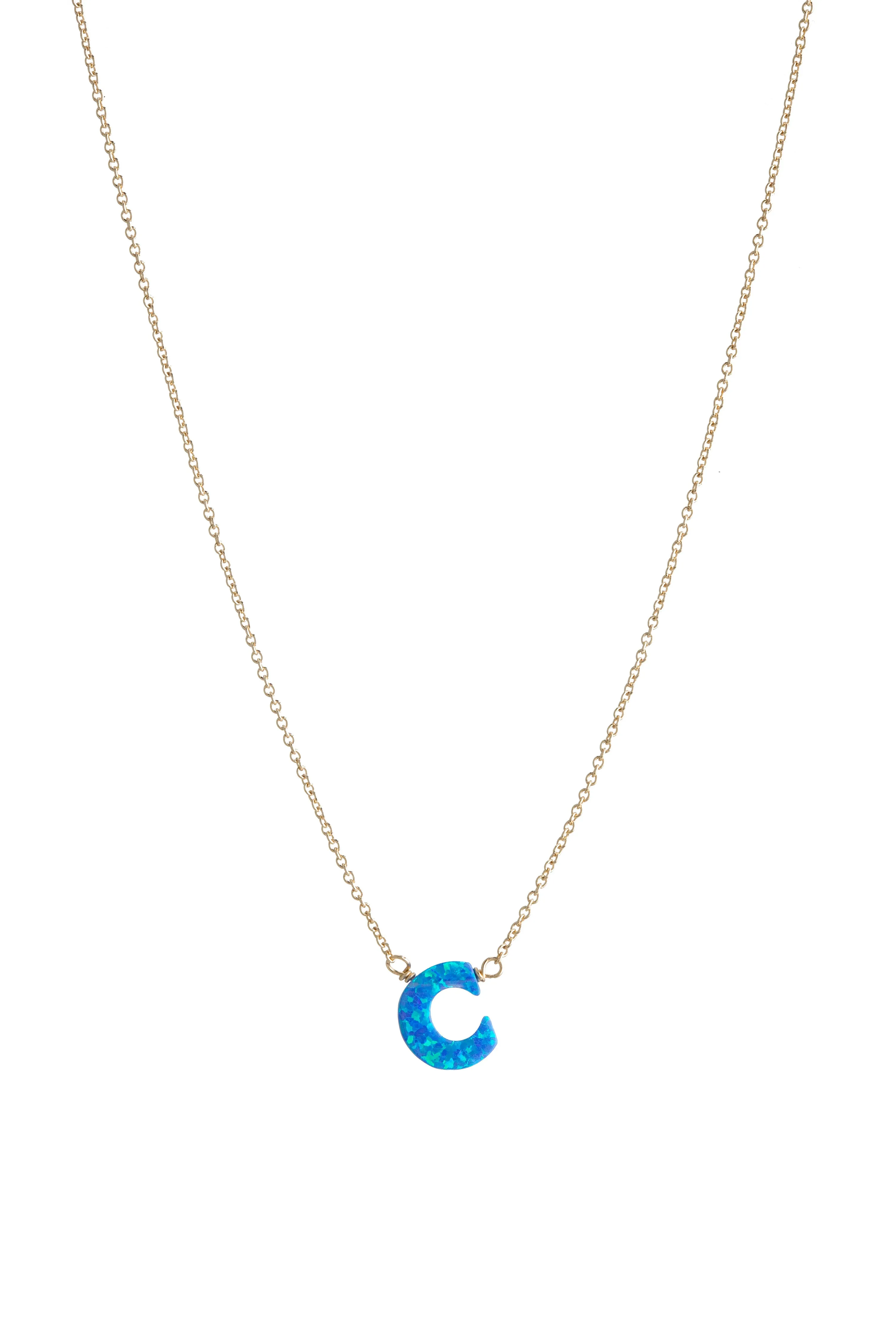 bara boheme | "INITIAL" Opal Necklace