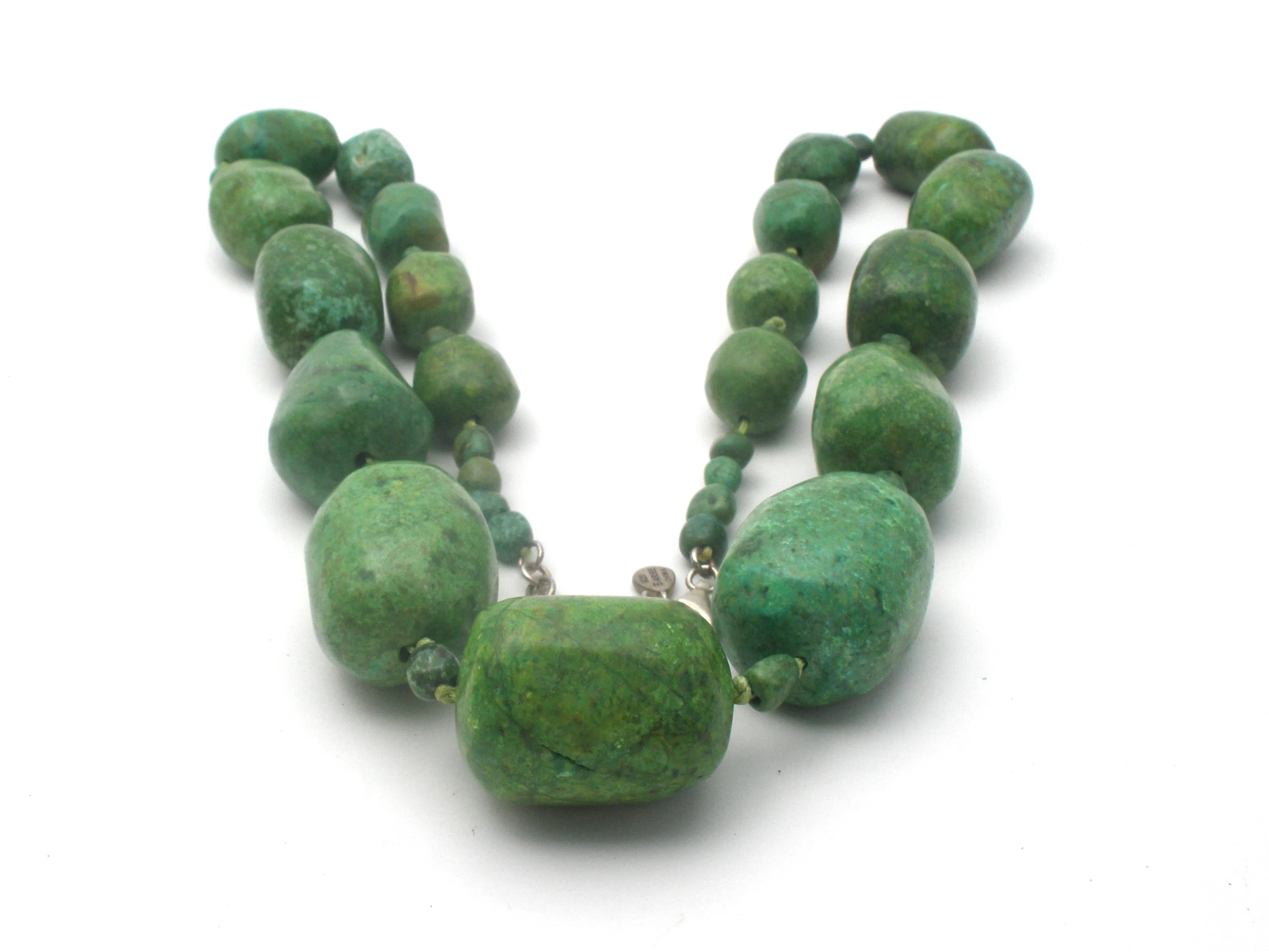 Barse Green Turquoise Bead Necklace 33"