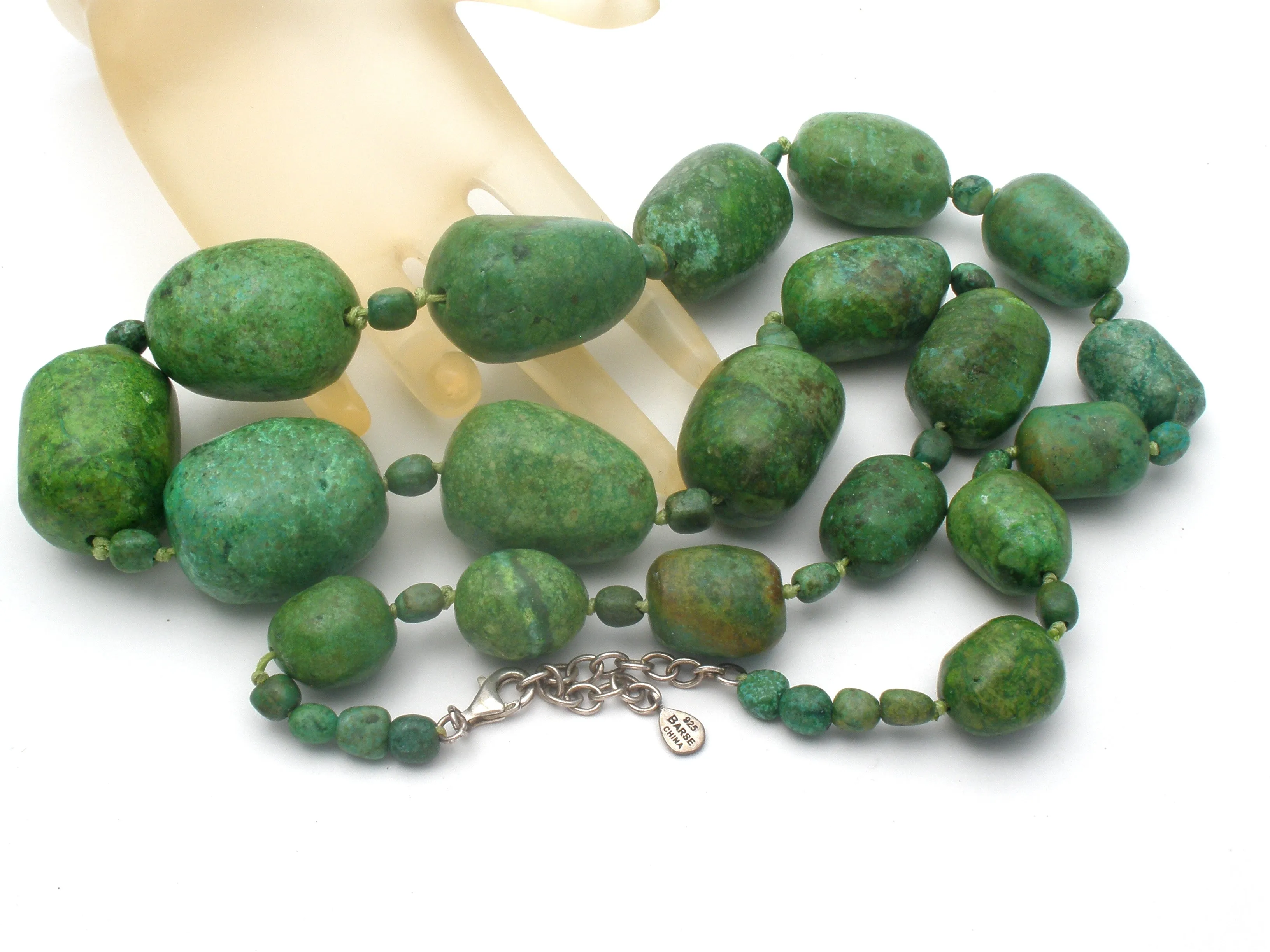 Barse Green Turquoise Bead Necklace 33"