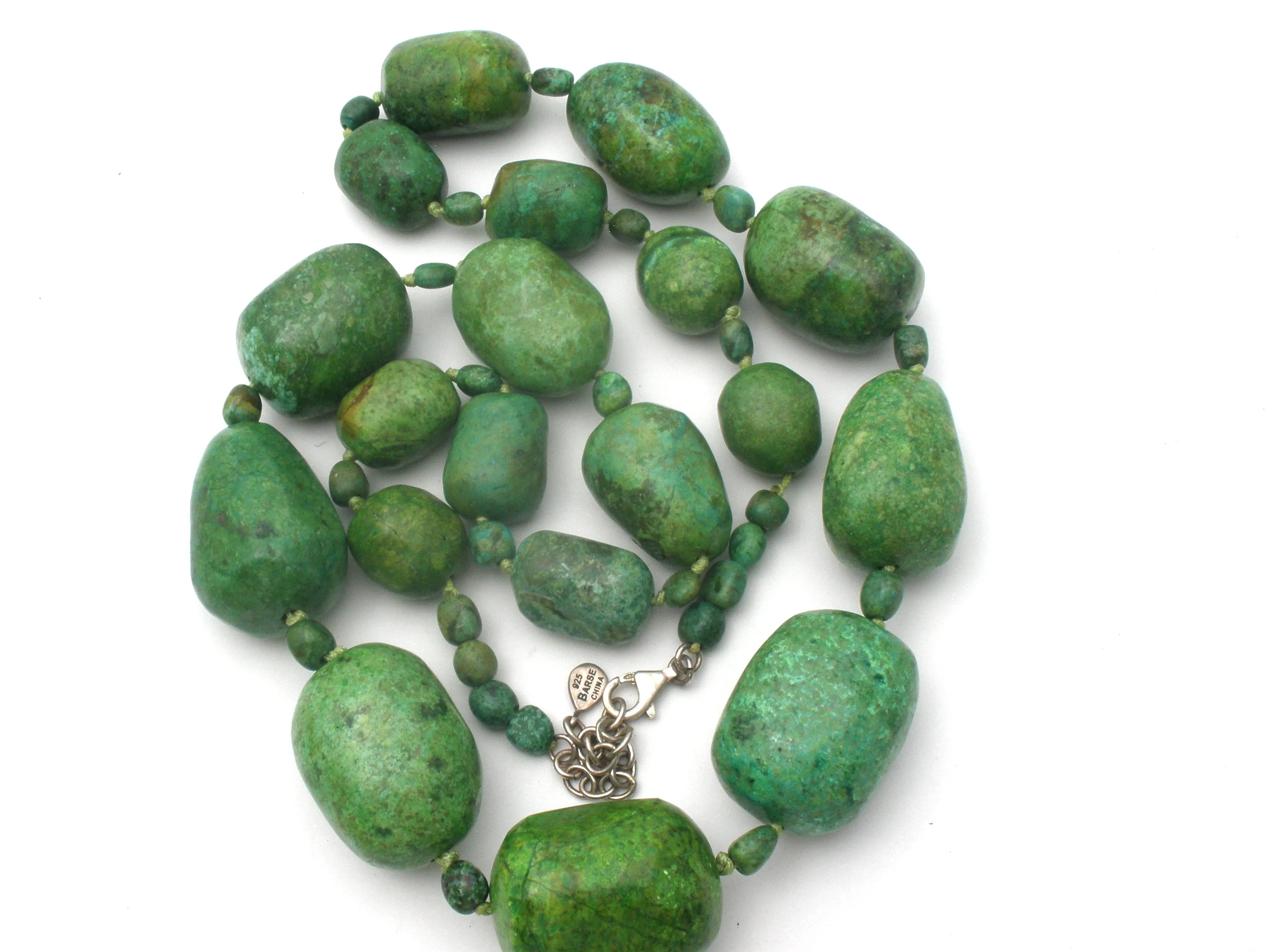 Barse Green Turquoise Bead Necklace 33"