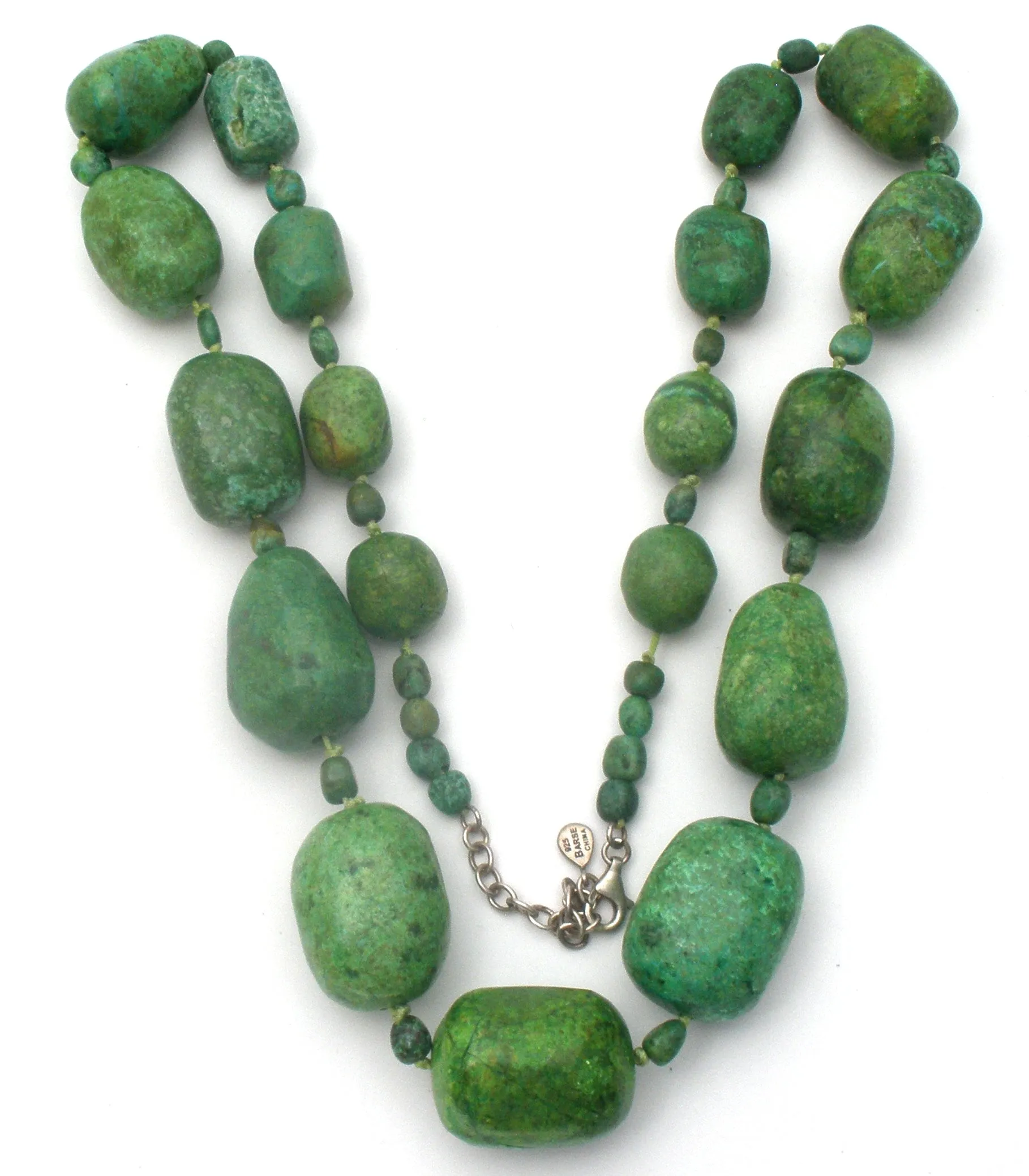 Barse Green Turquoise Bead Necklace 33"