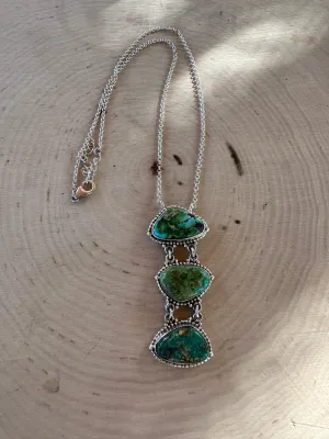 Beautiful Handmade Sterling Silver & Sonoran Mountain Turquoise Drop Necklace