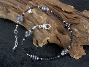 Black Swirls Lampwork Beaded Anklet