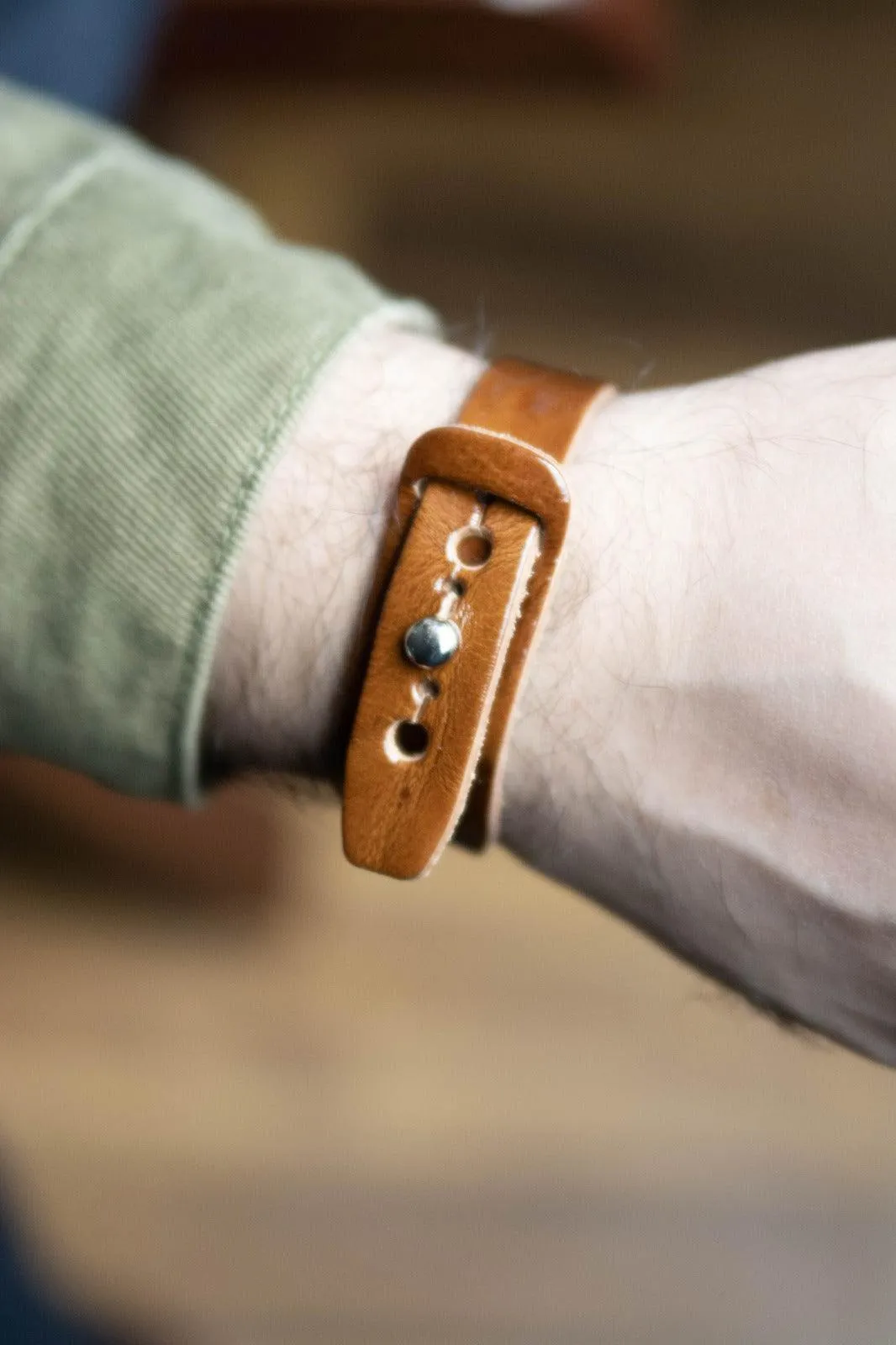 Blaire - Bronze veg tan Leather Bracelet (Unisex)