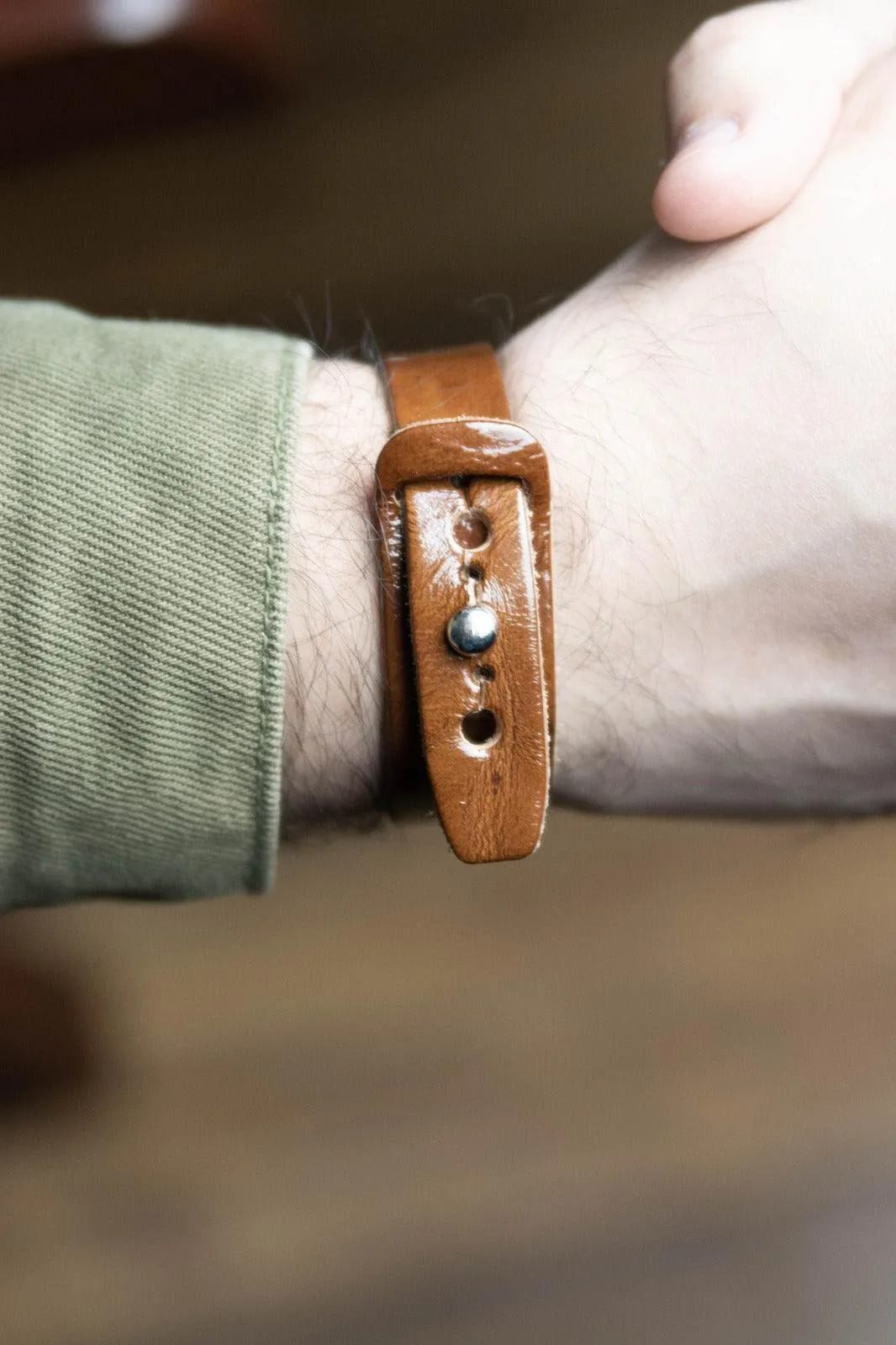 Blaire - Bronze veg tan Leather Bracelet (Unisex)