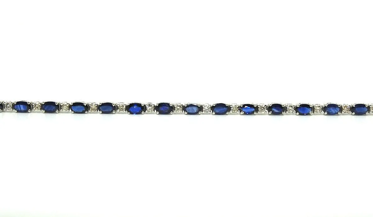 Blue Sapphire And Diamond Tennis Bracelet Ad No.0782