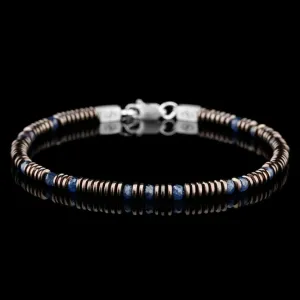 Blue Sapphire  – Hematite bracelet XII (3.5-4mm)