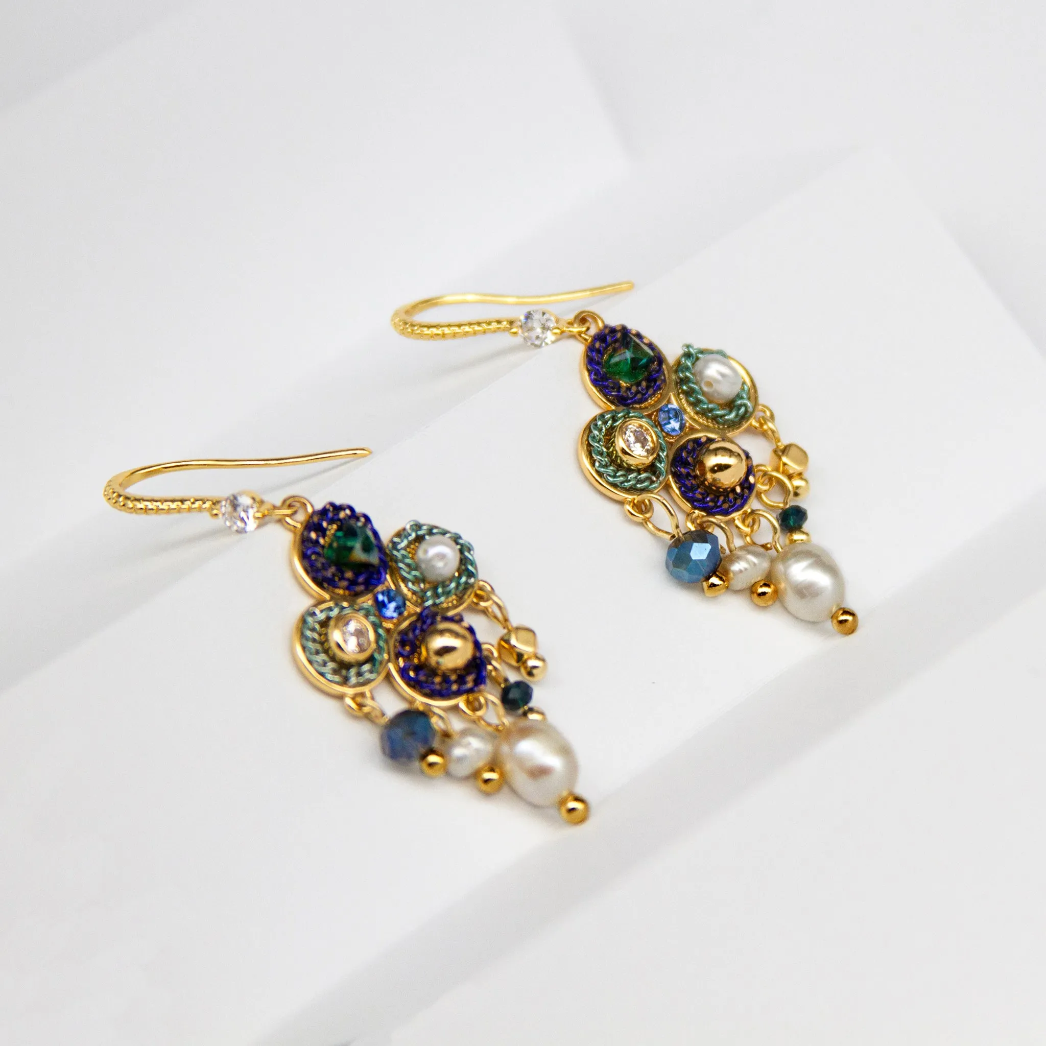 Bohemian Style Pearl Zircon Personality Earring-i7bags