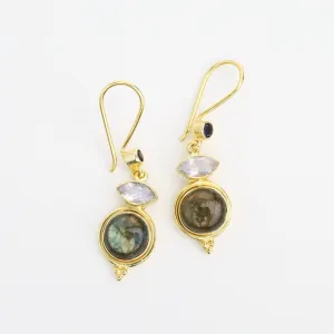 Boho Labradorite & Moonstone Earrings