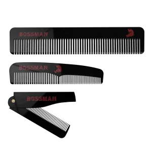 Bossman Set of 3 Acetate Beard, Mustache, Hair Combs