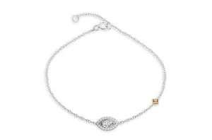 Bracelet 18kt Gold Center Marquise Diamond Pave