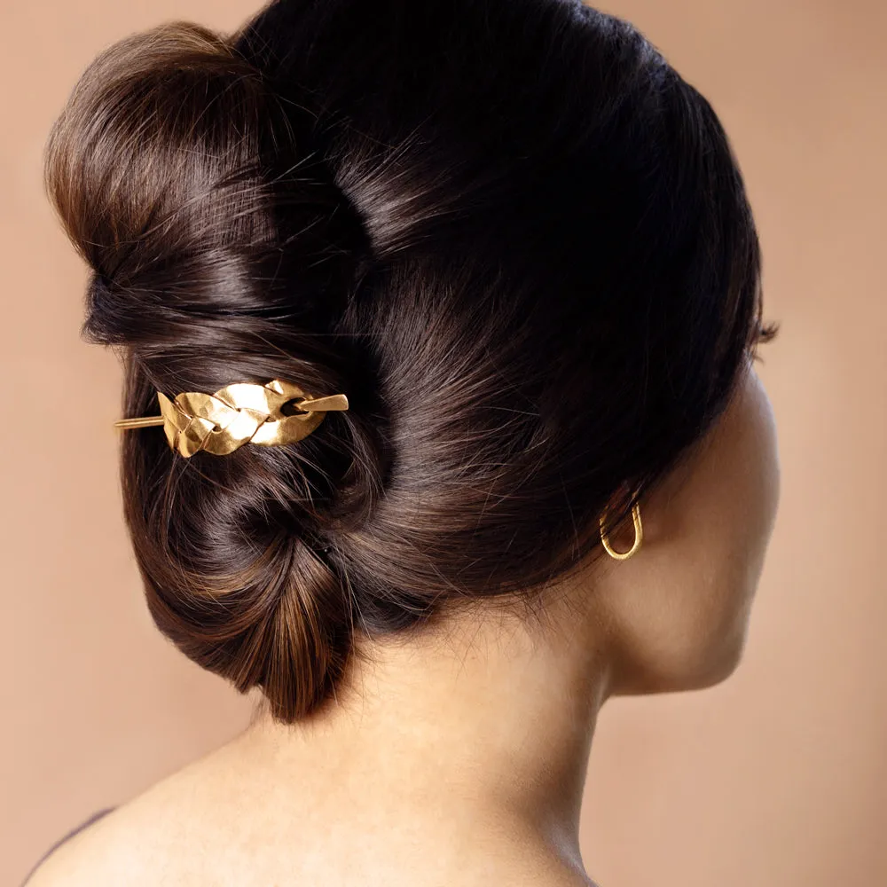 Braided Bronze Hair Slide