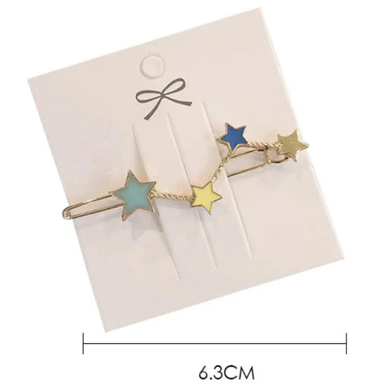 Bright-Colored Wavy Star, Heart, Flower, and Bowknot Hair Clips