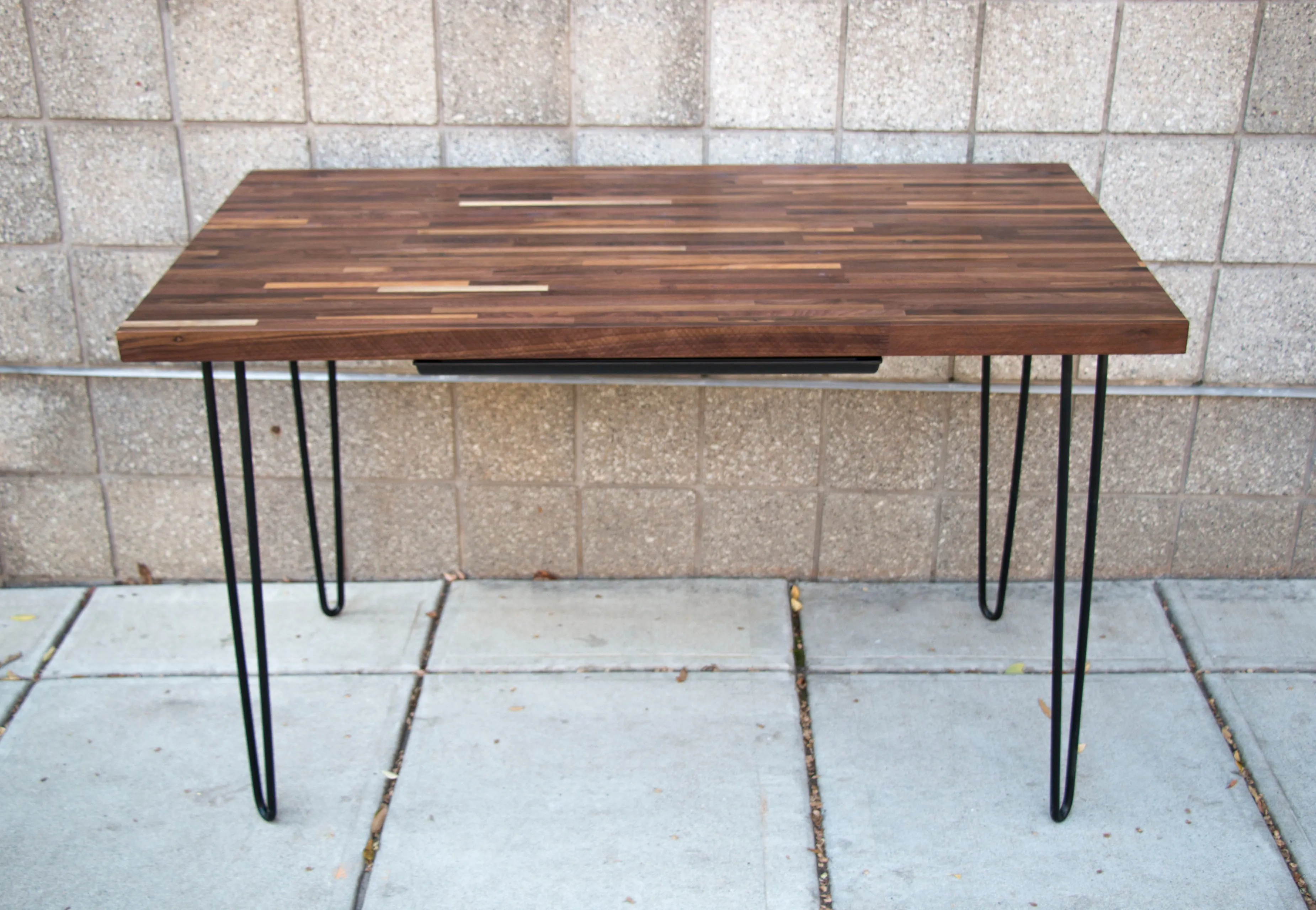 Butcher Block Table 25" x 48"-72"- Hairpin Legs