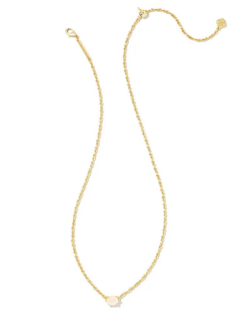 Cailin Gold Pendant Necklace in Champagne Opal Crystal