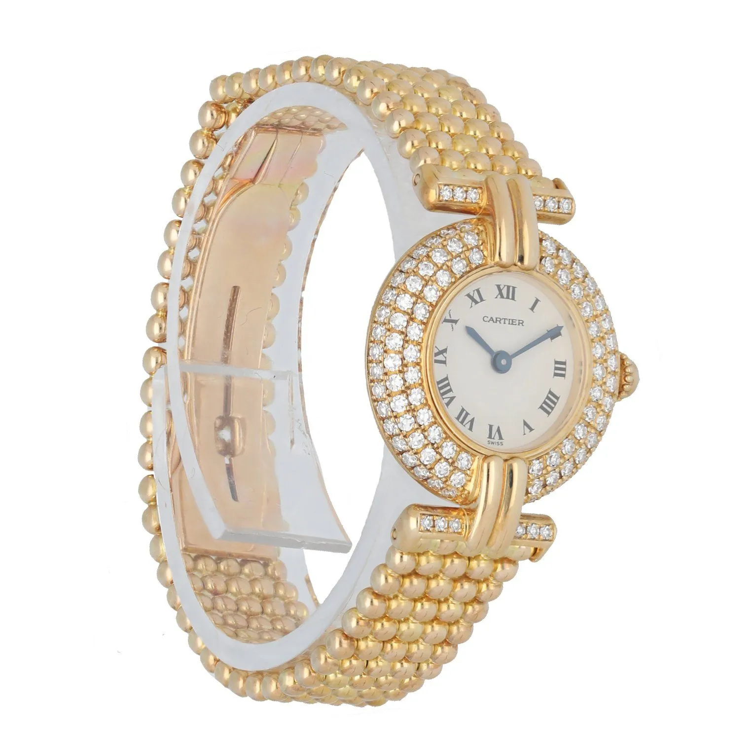 Cartier Colisee 1980 18k Yellow Gold Diamond Quartz Ladies watch Box & Papers