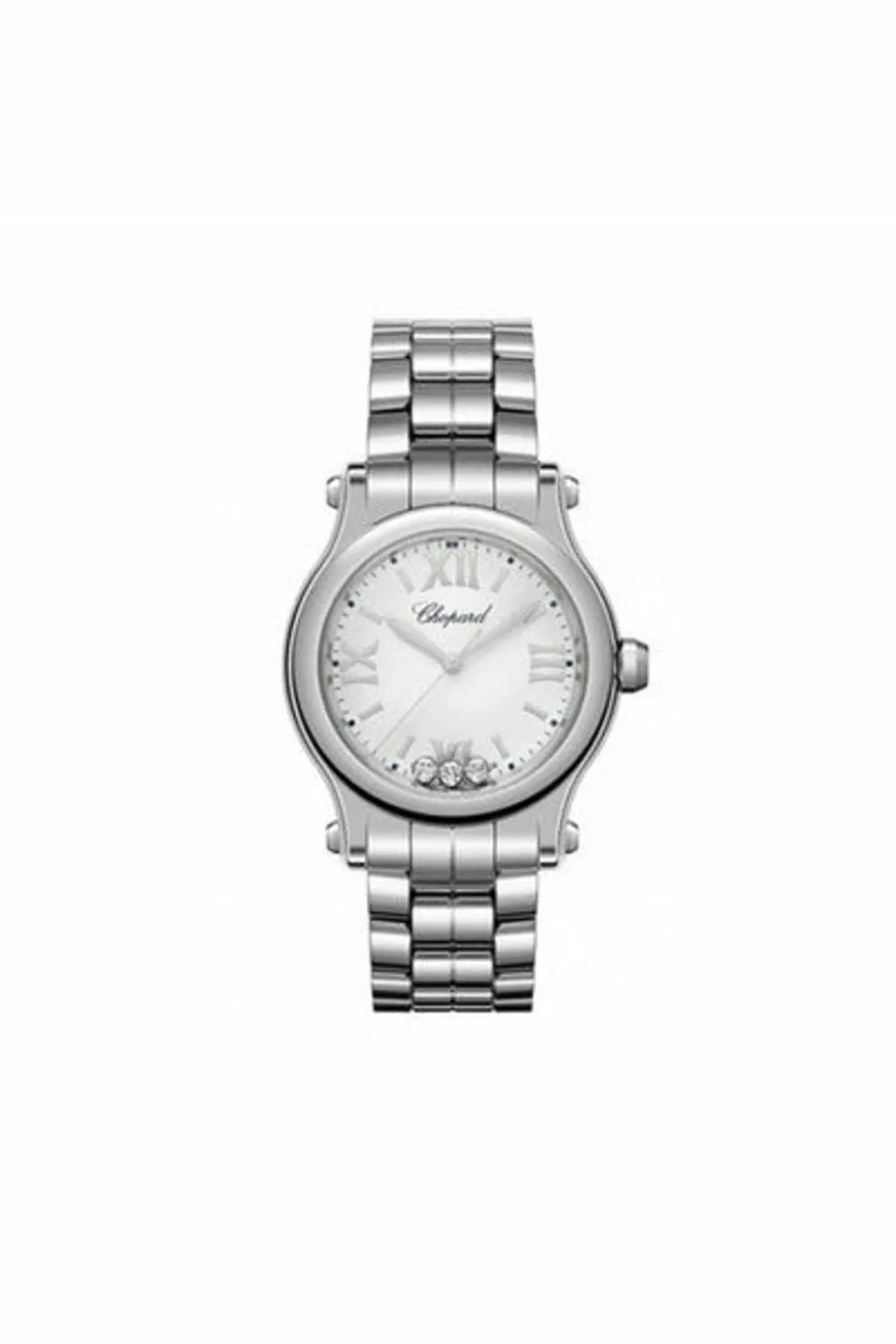 chopard happy sport quartz white dial ladies watch ref. 278590-3002