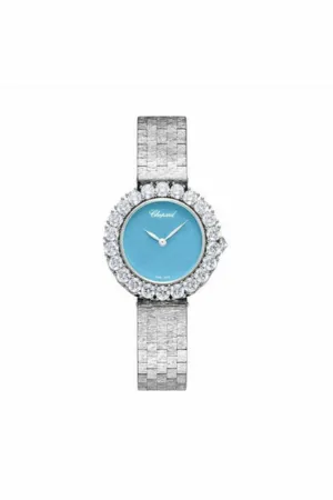 chopard l'heure du diamant 30mm white gold diamond turquoise dial ref. 10a378-1004