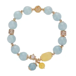 Classic Aquamarine & Amber Bracelet