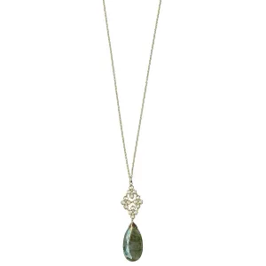 Clovers Necklace 4721 with Australian Opal and Labradorite by Michelle Pressler Jewelry