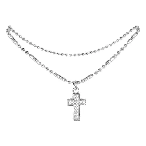 Cubic Zirconia Cross Pendant Anklet