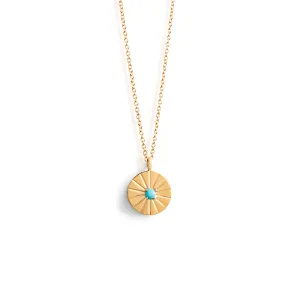 December Turquoise Mini Sundial Birthstone Necklace