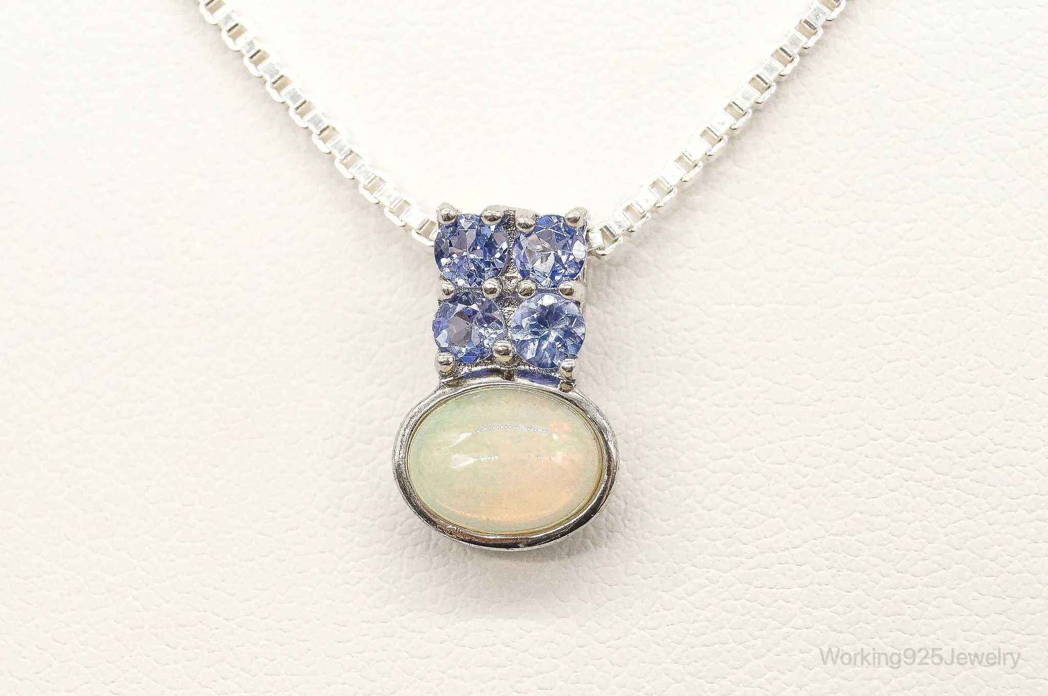 Designer HT Opal Iolite Sterling Silver Necklace