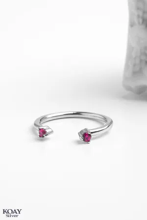 Double Pink Zircon Ring