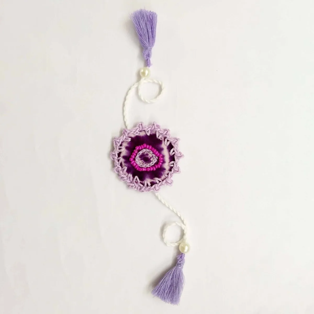 Dual Avtar Shibori Rakhi - Purple | Reusable Rakhi