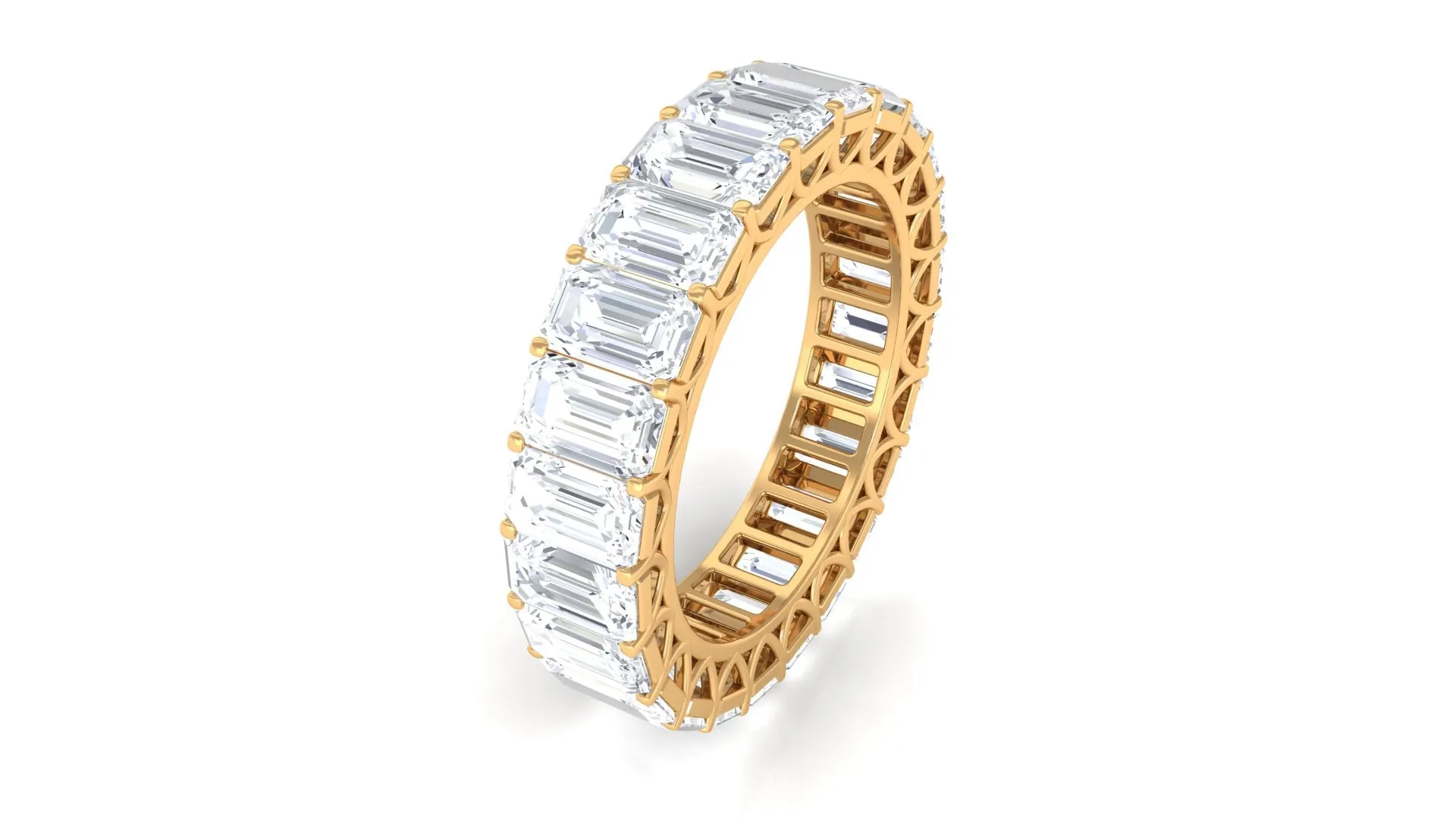 Emerald Cut Zircon Full Eternity Band Ring