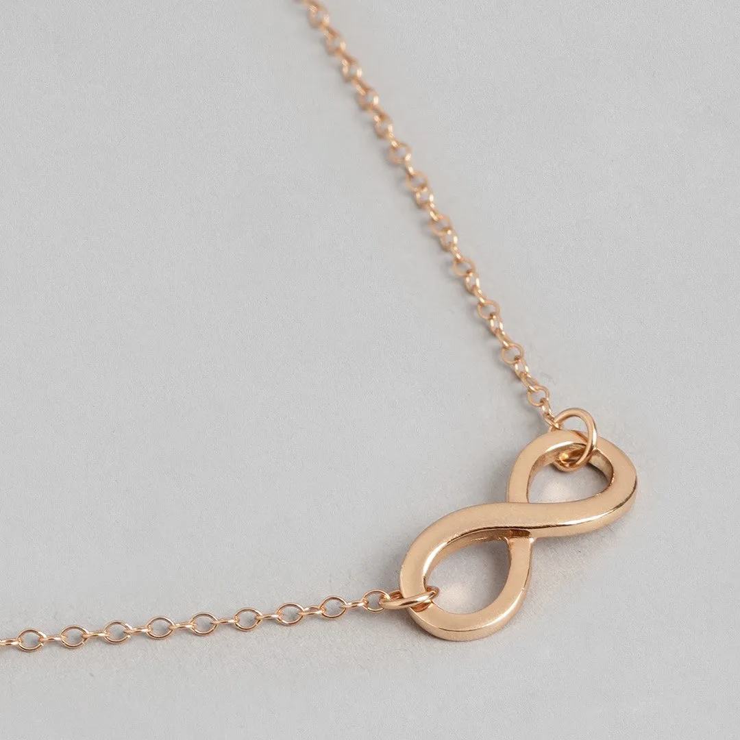 Eternal Rose Gold Radiance 925 Sterling Silver Infinity Chain Anklet