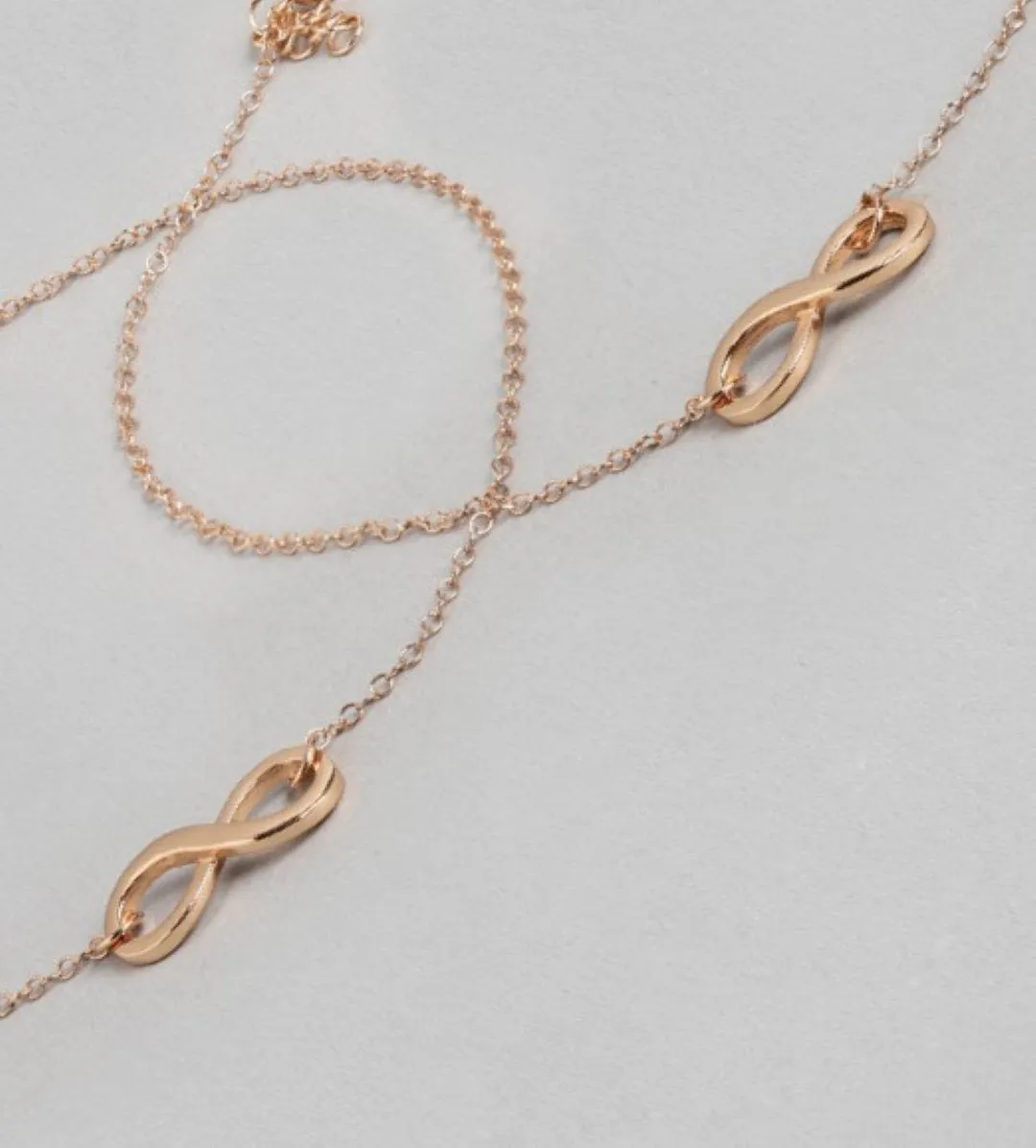 Eternal Rose Gold Radiance 925 Sterling Silver Infinity Chain Anklet