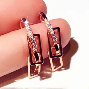 Exquisite Zircon Adorn Geometric Earrings